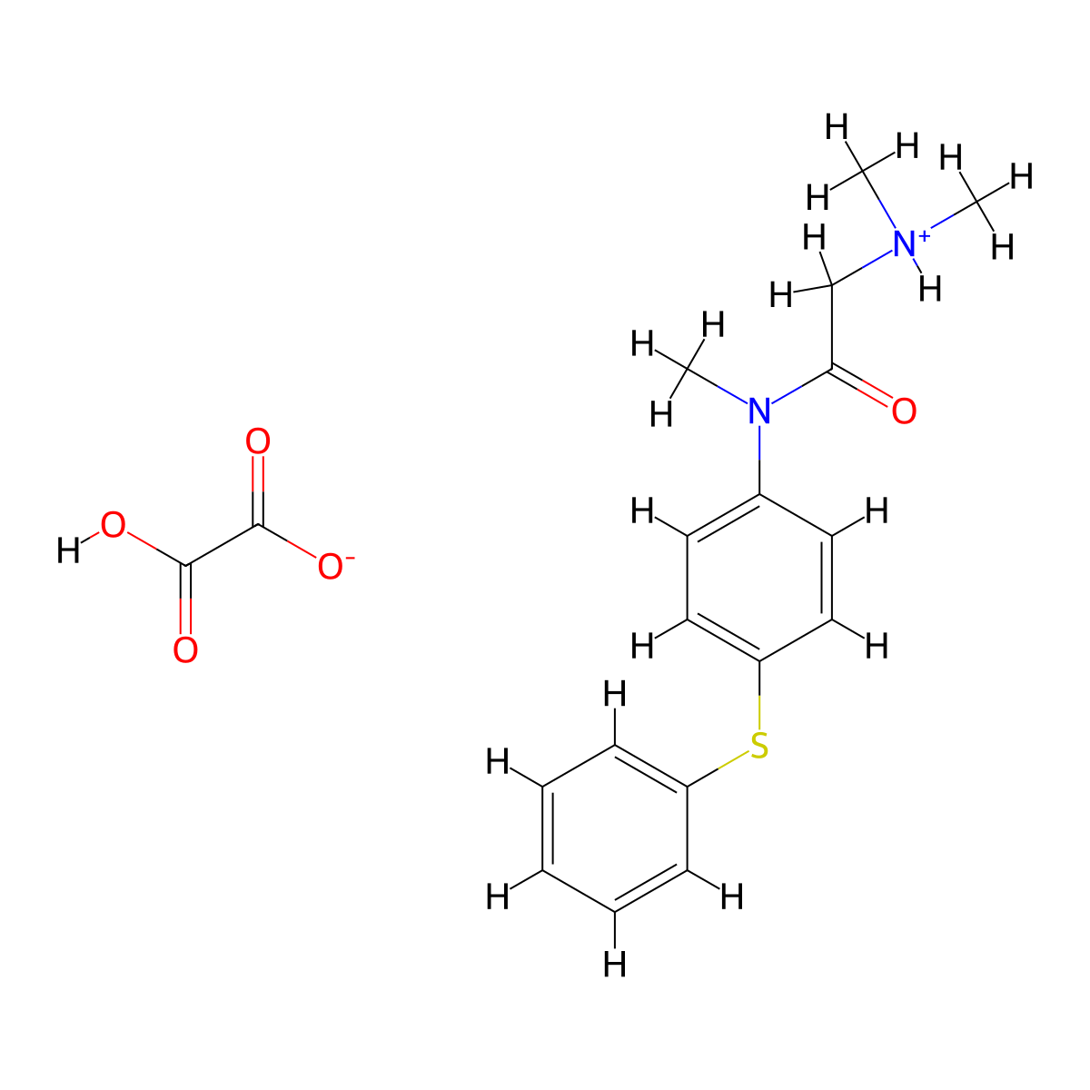 Acetanilide, 2-(dimethylamino)-N-methyl-4'-(phenylthio)-, oxalate molecular structure, CAS 77711-41-2