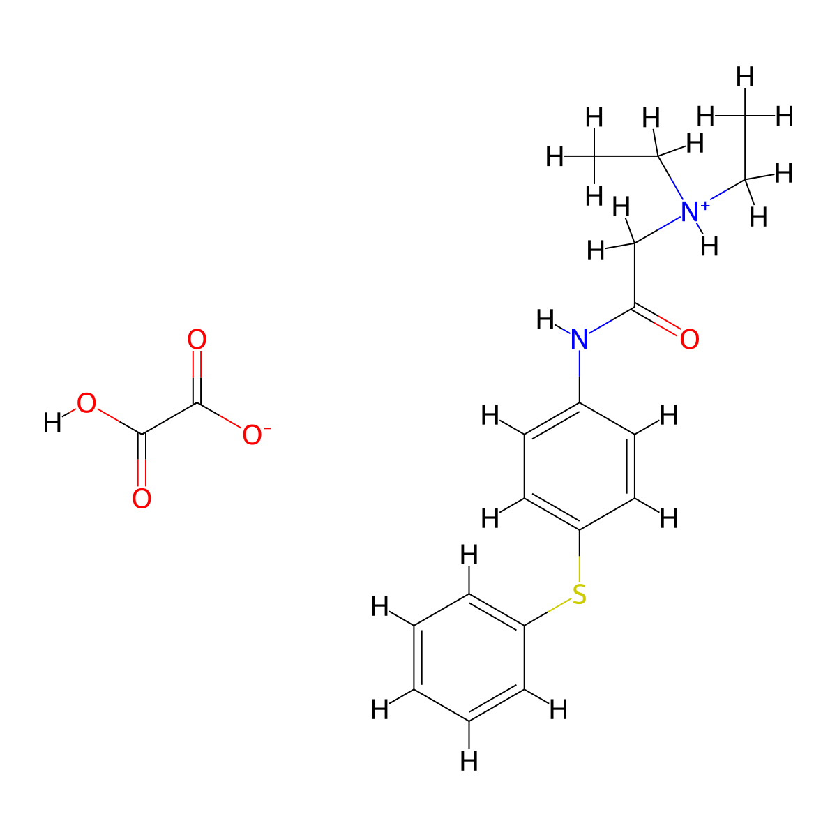 Acetanilide, 2-(diethylamino)-4'-(phenylthio)-, oxalate molecular structure, CAS 77711-55-8