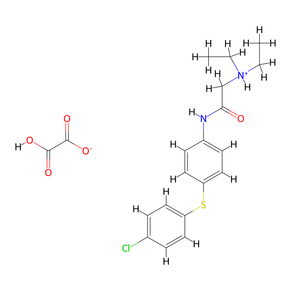 Acetanilide, 4'-(p-chlorophenylthio)-2-(diethylamino)-, oxalate molecular structure, CAS 77711-61-6
