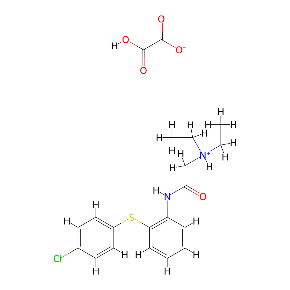 Acetanilide, 2'-(p-chlorophenylthio)-2-(diethylamino)-, oxalate molecular structure, CAS 77711-83-2