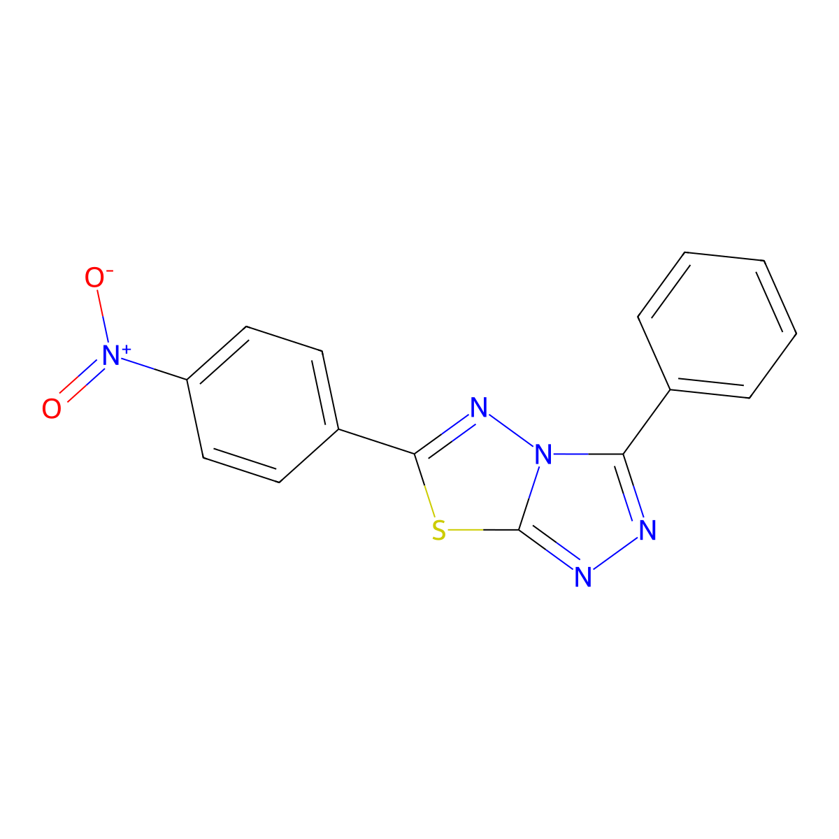 6-(4-Nitrophenyl)-3-phenyl-[1,2,4]triazolo[3,4-b][1,3,4]thiadiazole molecular structure, CAS 77712-52-8