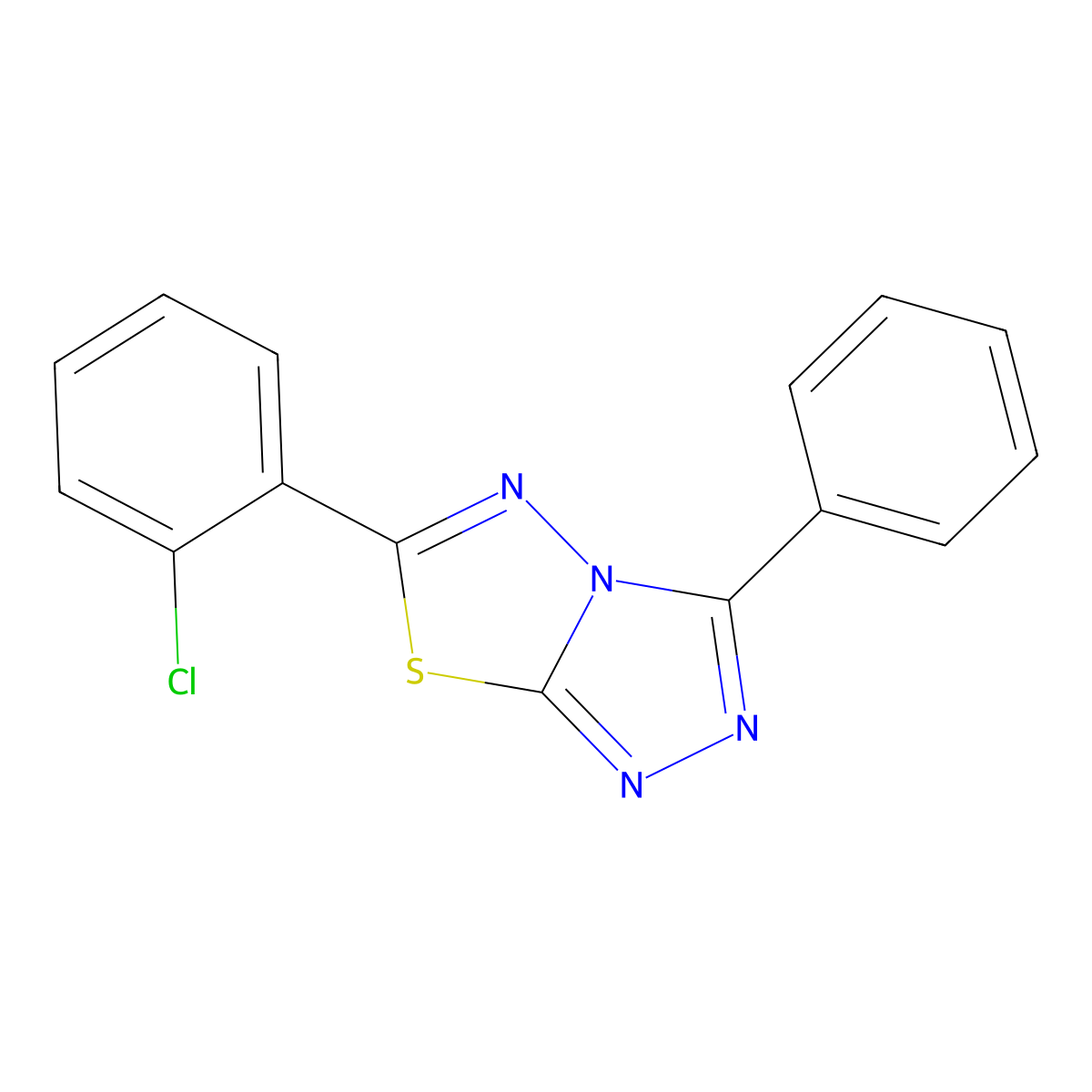 6-(2-Chlorophenyl)-3-phenyl-[1,2,4]triazolo[3,4-b][1,3,4]thiadiazole molecular structure, CAS 77712-55-1