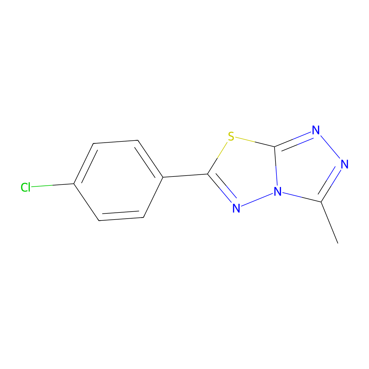 6-(4-Chlorophenyl)-3-methyl-[1,2,4]triazolo[3,4-b][1,3,4]thiadiazole molecular structure, CAS 77712-60-8