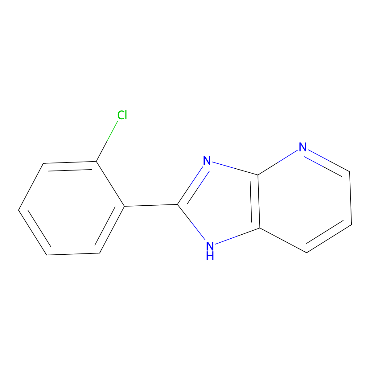 1H-Imidazo[4,5-b]pyridine, 2-(2-chlorophenyl)- molecular structure, CAS 77712-87-9