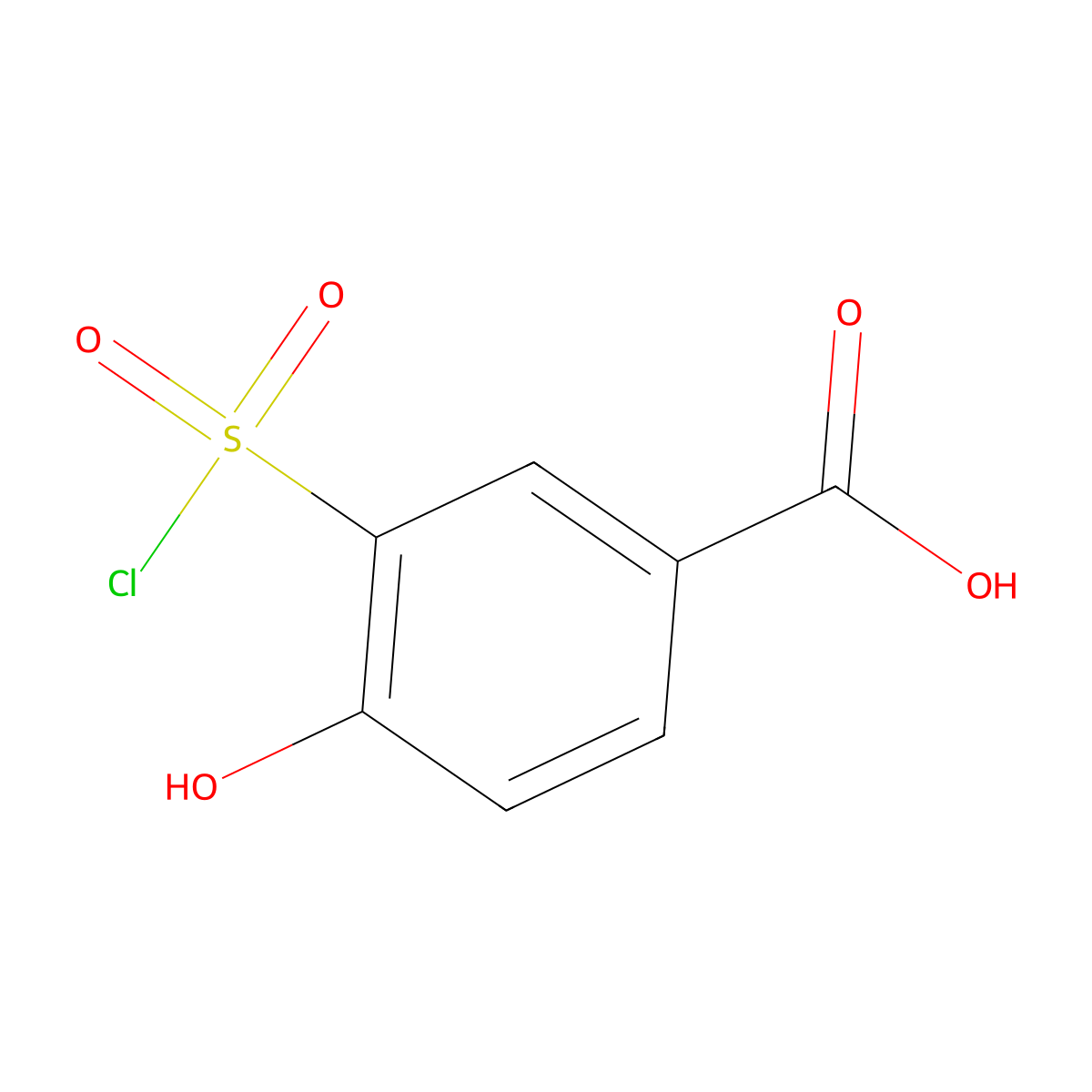 3-(Chlorosulfonyl)-4-hydroxybenzoic acid molecular structure, CAS 77719-02-9
