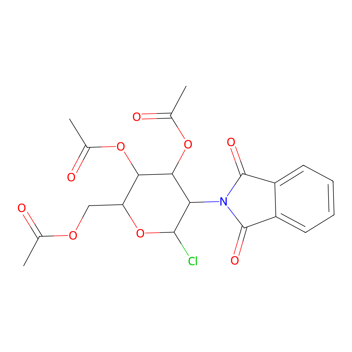 Chloro 2-Deoxy-2-N-phthalimido-3,4,6-tri-O-acetyl-b-D-glucopyranoside molecular structure, CAS 7772-87-4