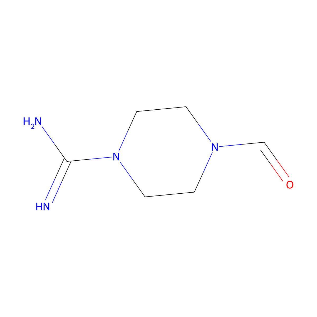 4-Formylpiperazine-1-carboximidamide molecular structure, CAS 77723-10-5