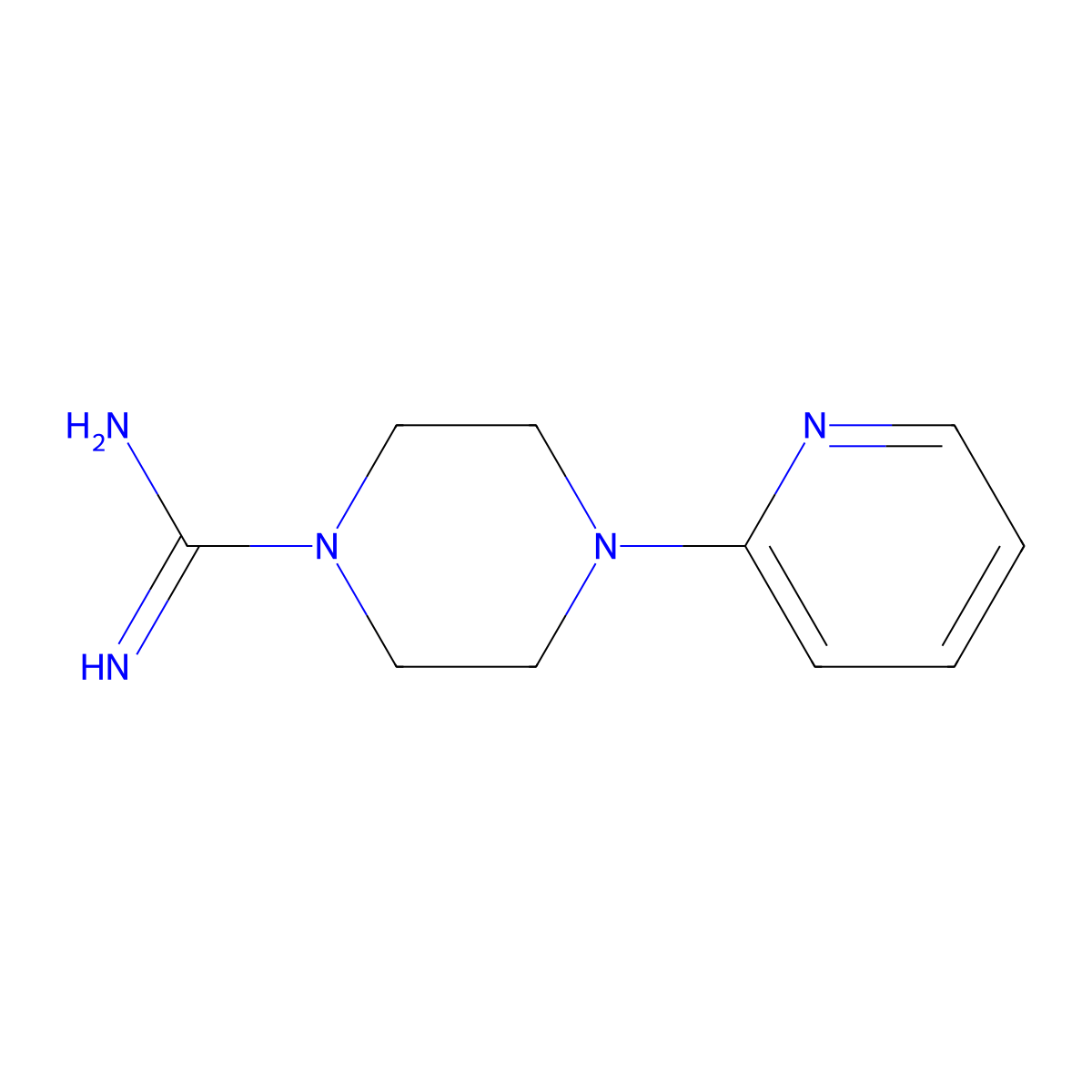 4-Pyridin-2-ylpiperazine-1-carboximidamide molecular structure, CAS 77723-14-9
