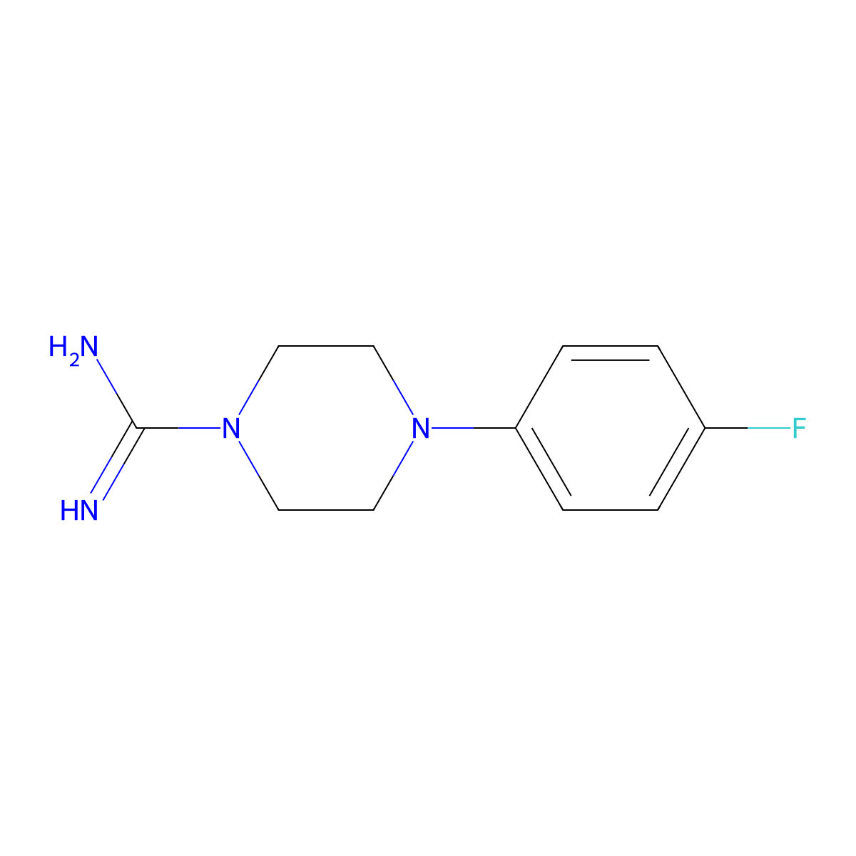 4-(4-Fluorophenyl)piperazine-1-carboximidamide molecular structure, CAS 77723-19-4
