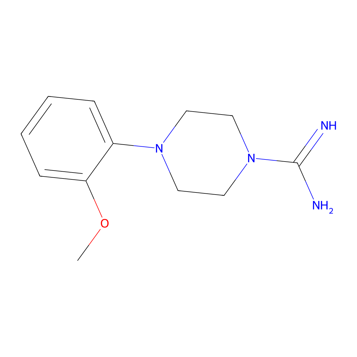 4-(2-Methoxyphenyl)piperazine-1-carboximidamide molecular structure, CAS 77723-23-0