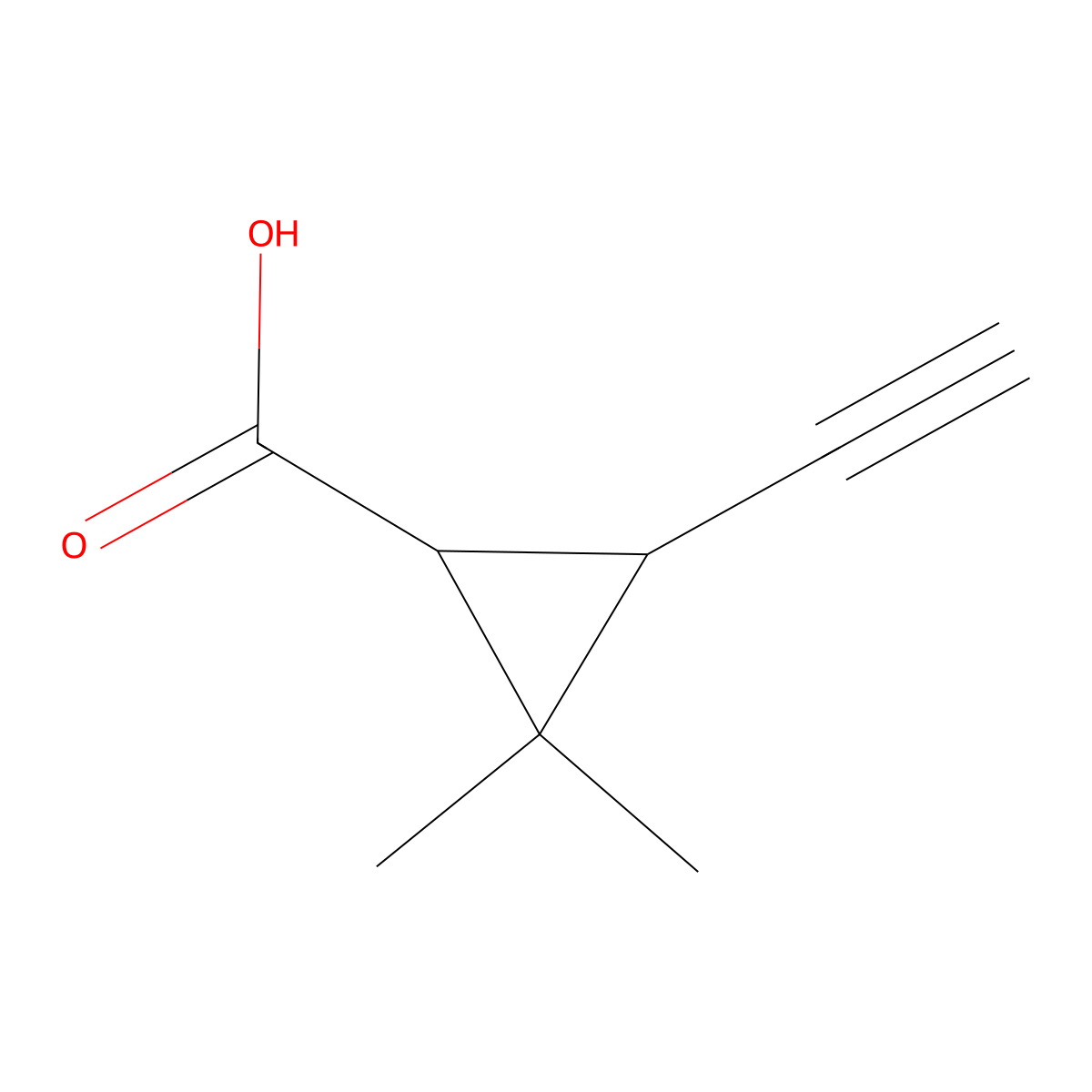 (1R,3R)-3-Ethynyl-2,2-dimethylcyclopropane-1-carboxylic acid molecular structure, CAS 77723-74-1