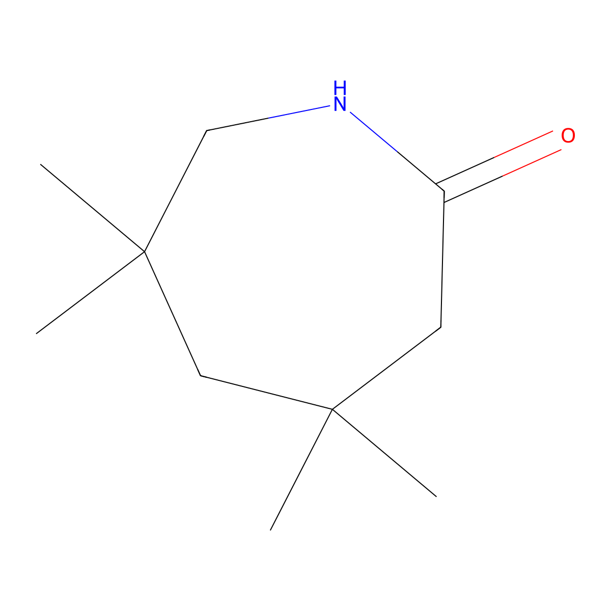 4,4,6,6-Tetramethylazepan-2-one molecular structure, CAS 77729-42-1