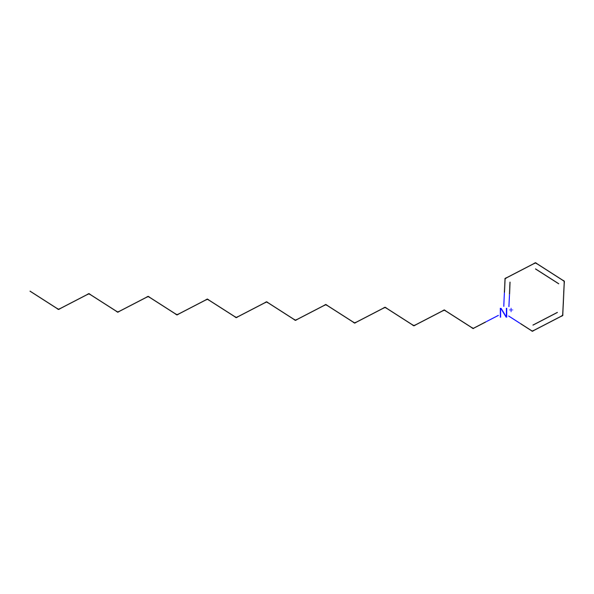 Cetylpyridinium molecular structure, CAS 7773-52-6