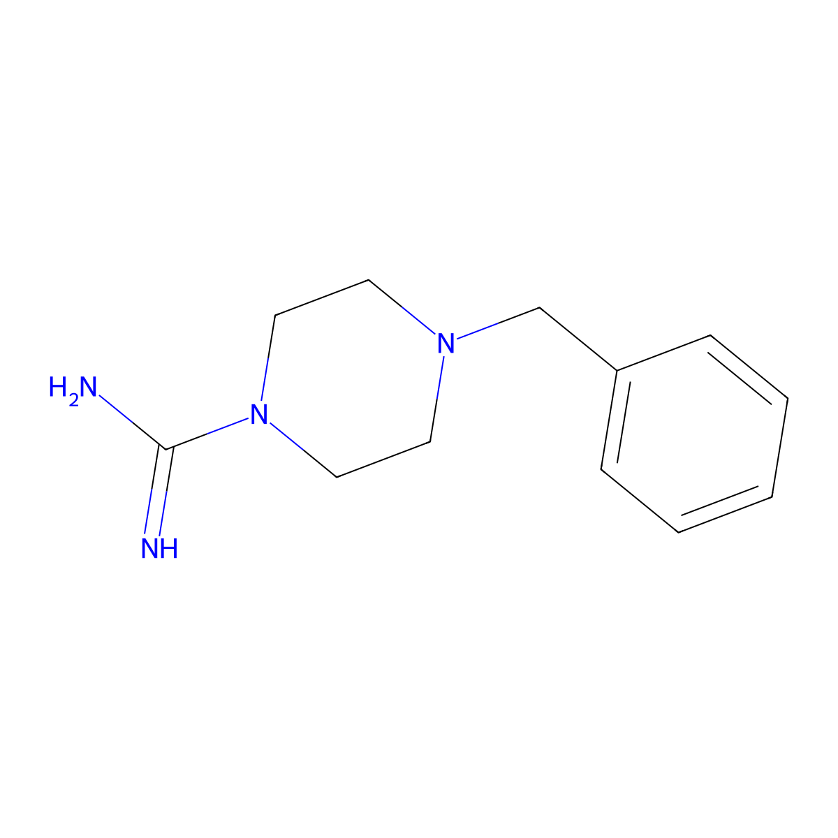 4-(Phenylmethyl)-1-piperazinecarboximidamide molecular structure, CAS 7773-69-5