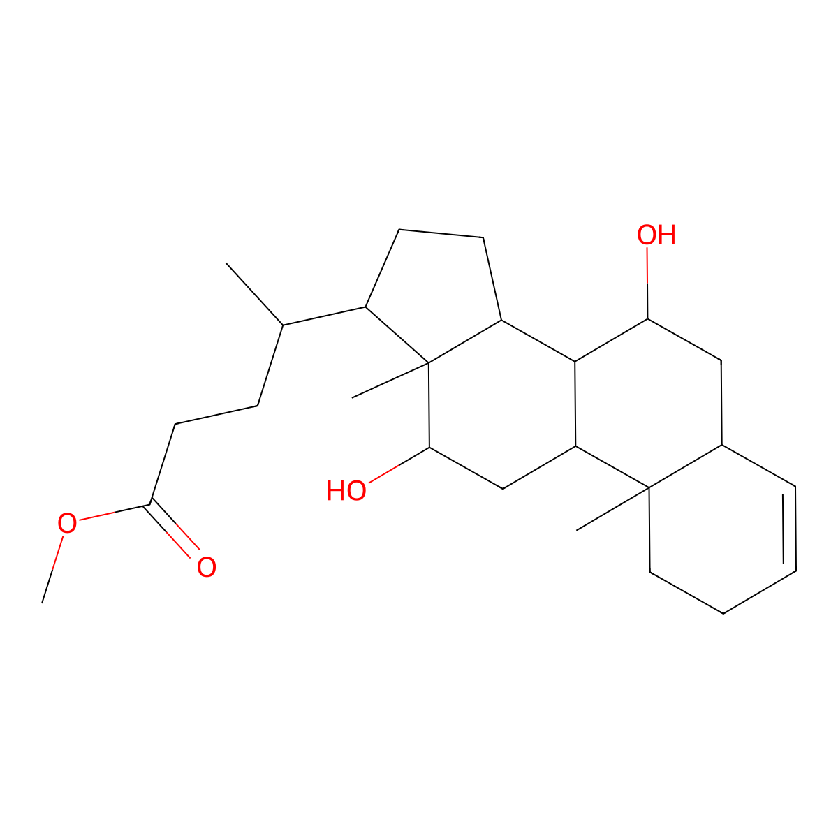 Methyl (5beta,7alpha,12alpha)-7,12-dihydroxychol-3-en-24-oate molecular structure, CAS 77731-11-4