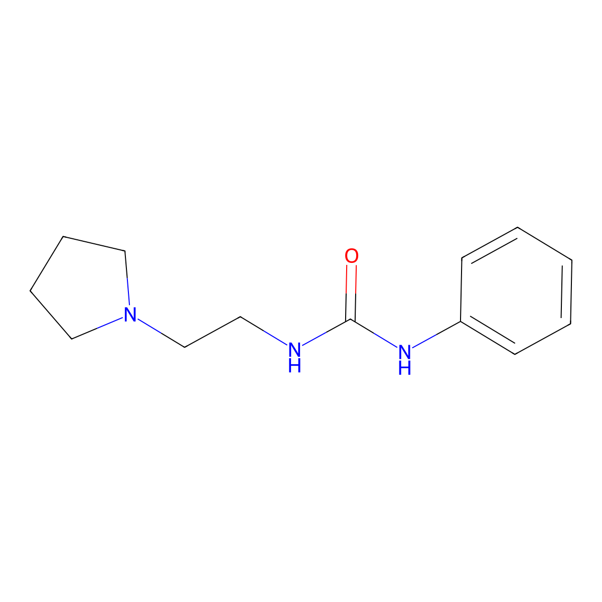 N-Phenyl-N'-[2-(pyrrolidin-1-yl)ethyl]urea molecular structure, CAS 77731-48-7
