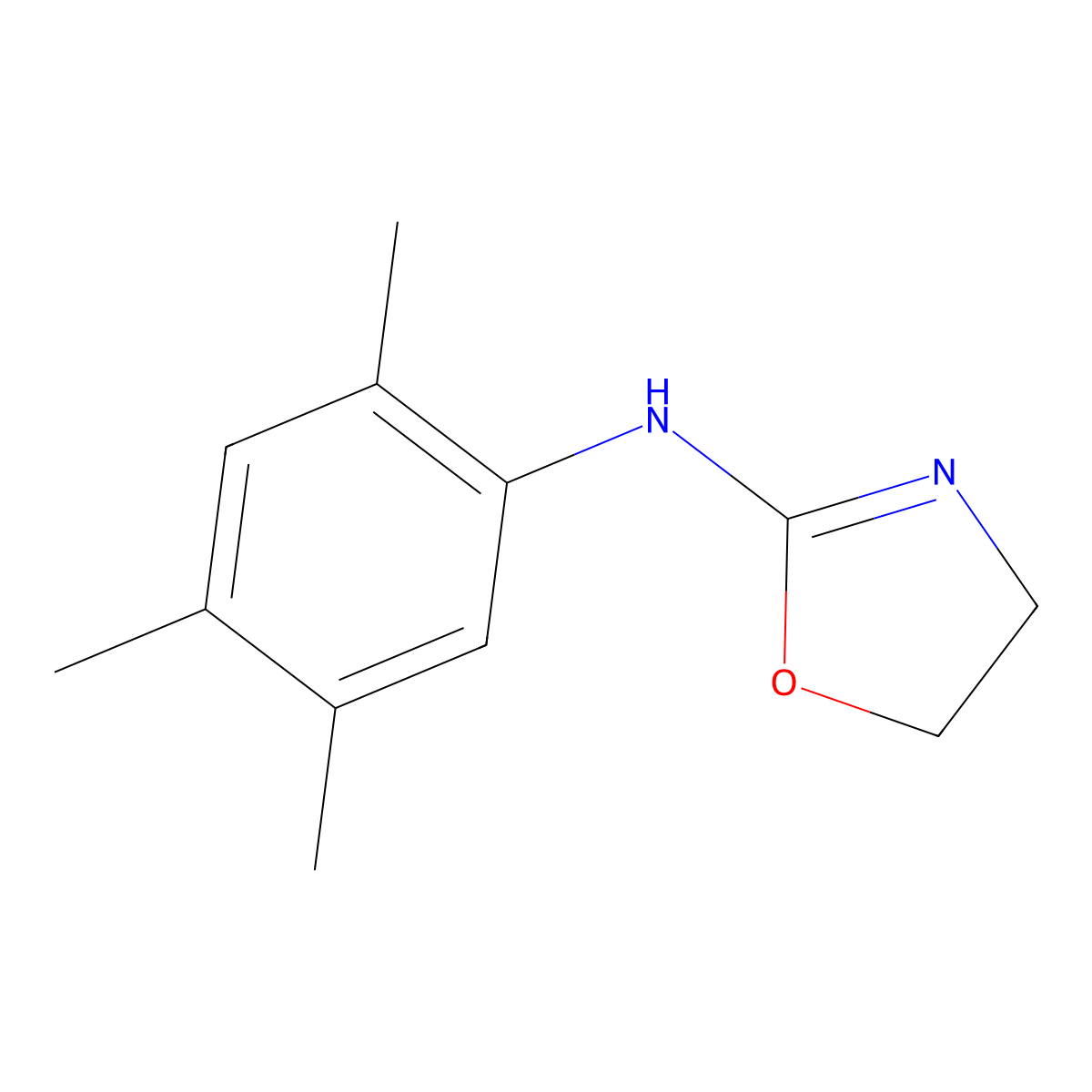 Aniline, N-(2-oxazolin-2-yl)-2,4,5-trimethyl- molecular structure, CAS 77733-19-8