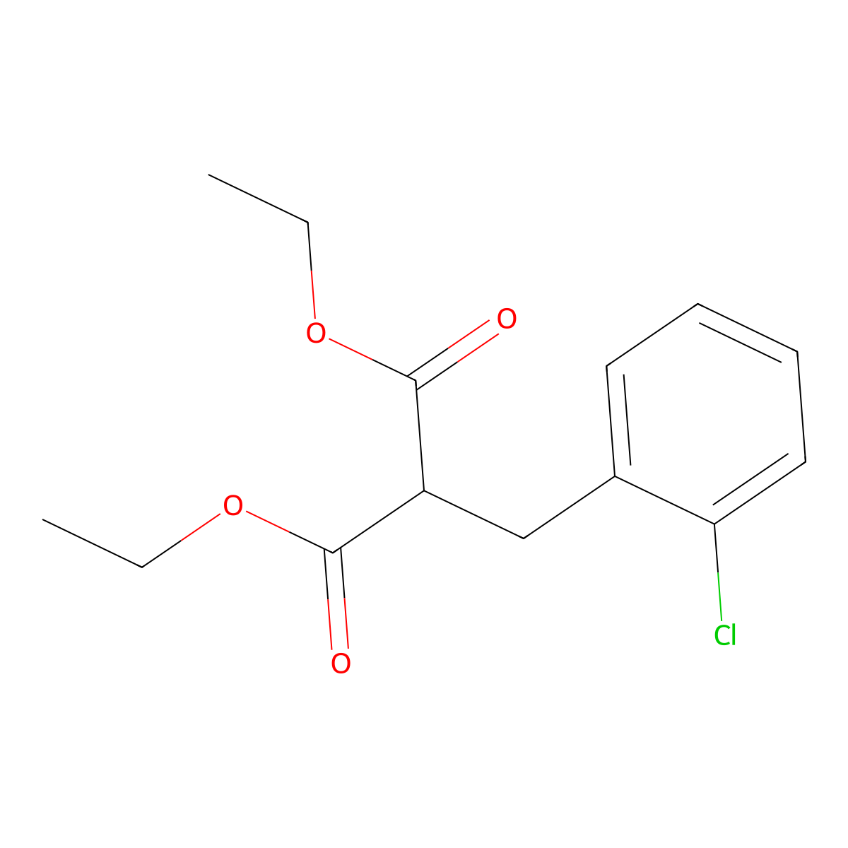 Diethyl 2-(2-chlorobenzyl)malonate molecular structure, CAS 77738-21-7