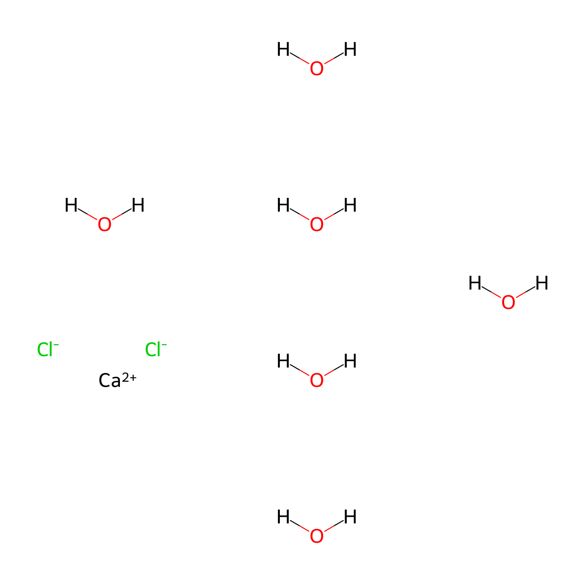Calcium Chloride Hexahydrate molecular structure, CAS 7774-34-7