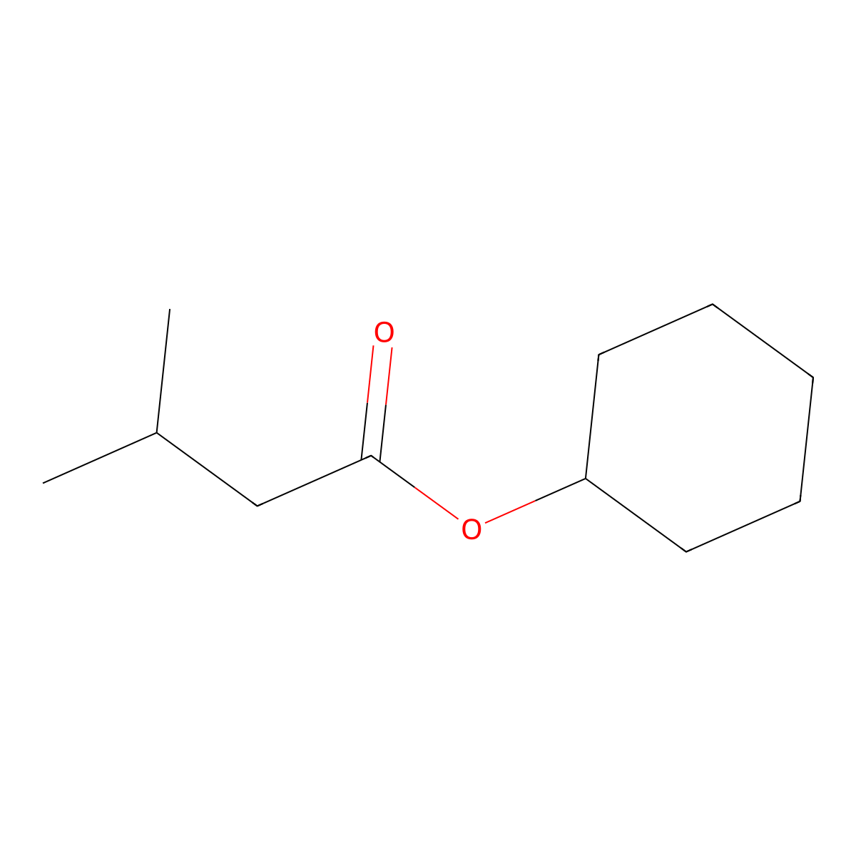 Cyclohexyl isovalerate molecular structure, CAS 7774-44-9