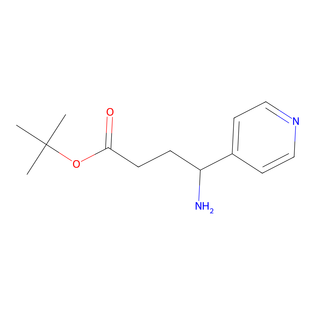 4-Amino-4-pyridin-4-yl-butyric acid tert-butyl ester molecular structure, CAS 77742-30-4