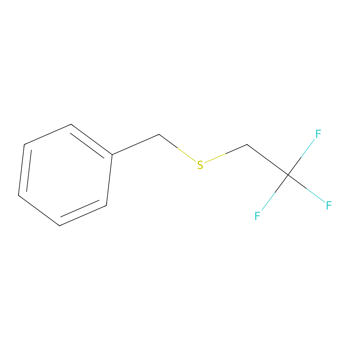 Benzyl 2,2,2-trifluoroethyl sulfide molecular structure, CAS 77745-03-0