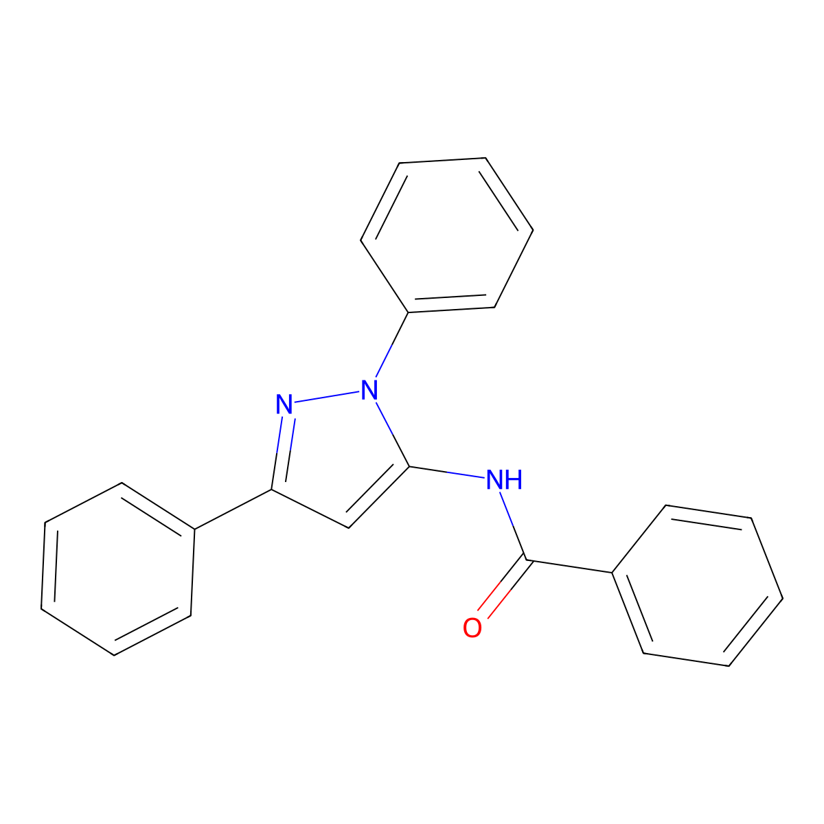 N-(1,3-diphenyl-1H-pyrazol-5-yl)benzamide molecular structure, CAS 77746-90-8
