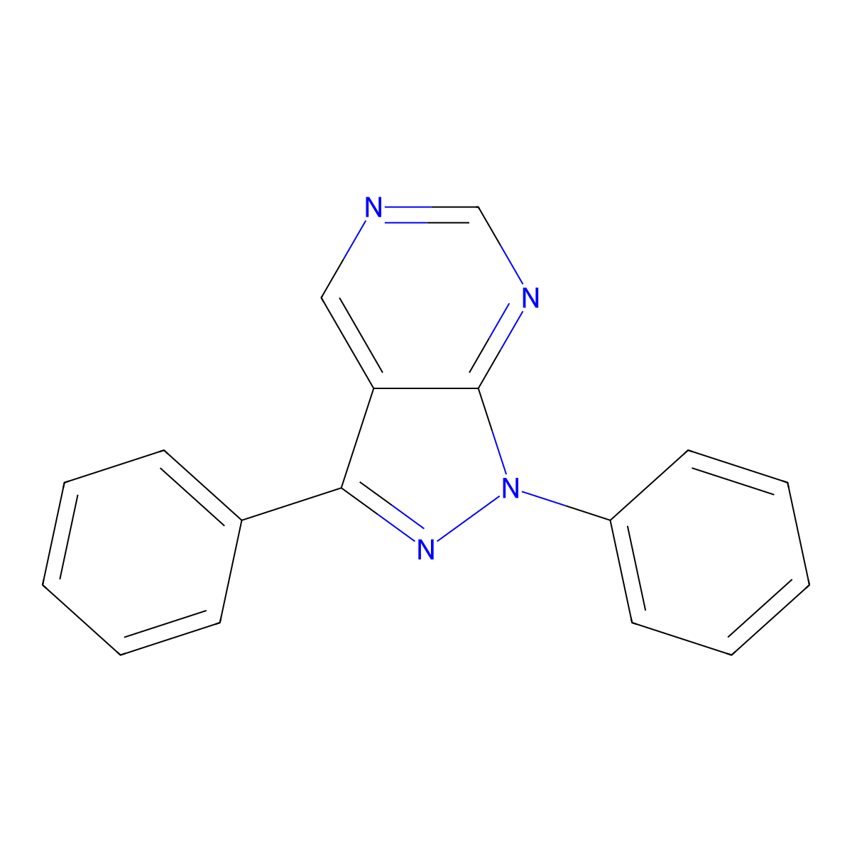 1,3-Diphenyl-1H-pyrazolo[3,4-D]pyrimidine molecular structure, CAS 77746-92-0