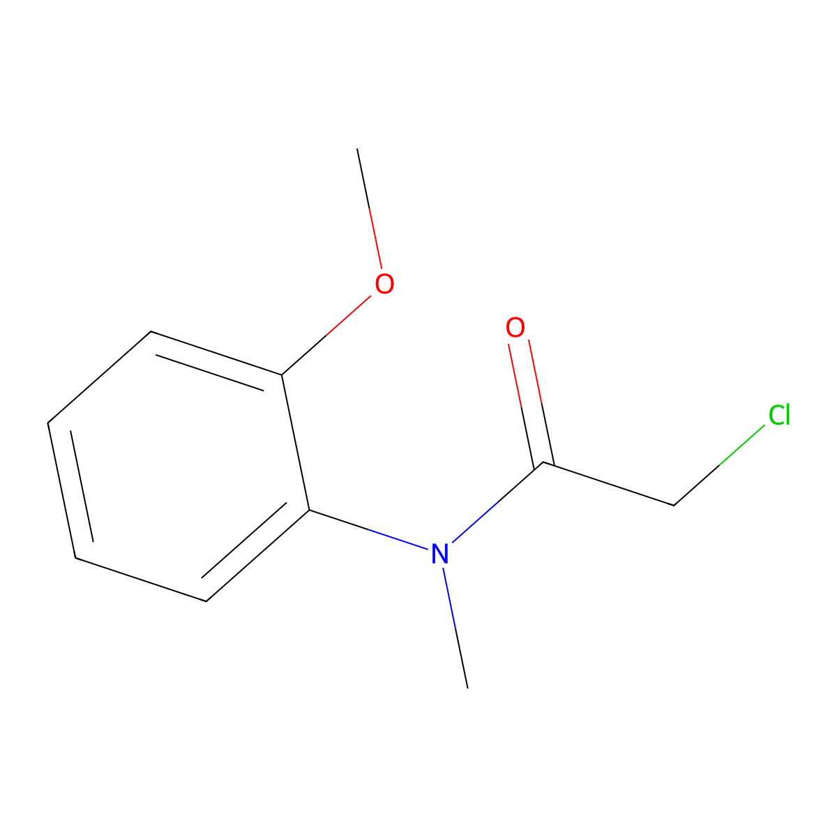2-chloro-N-(2-methoxyphenyl)-N-methylacetamide molecular structure, CAS 77747-62-7