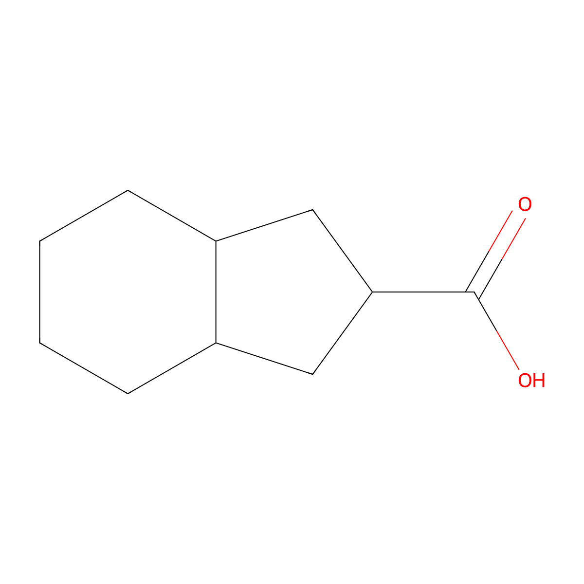 rac-(3aR,7aR)-octahydro-1H-indene-2-carboxylic acid molecular structure, CAS 77748-73-3