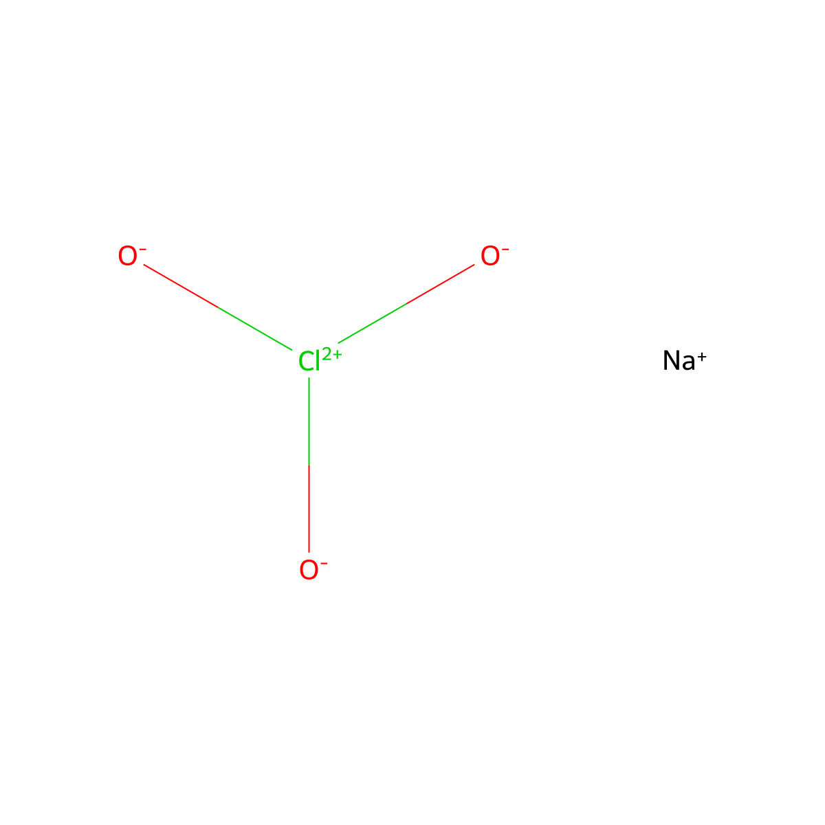Sodium Chlorate molecular structure, CAS 7775-09-9