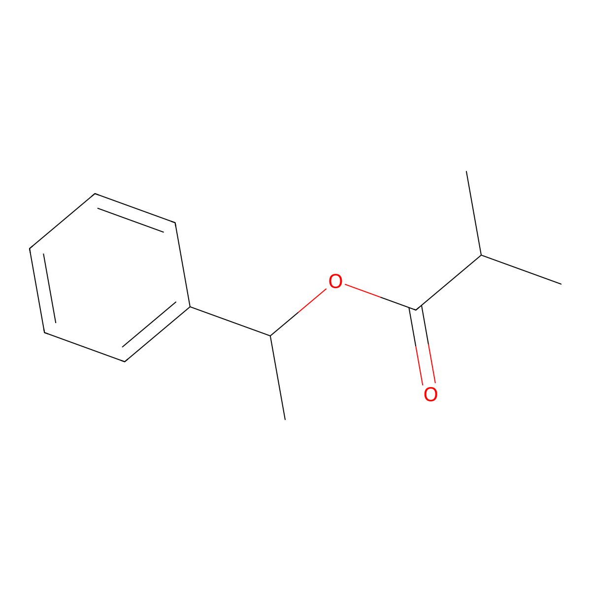 1-Phenylethyl 2-methylpropanoate molecular structure, CAS 7775-39-5