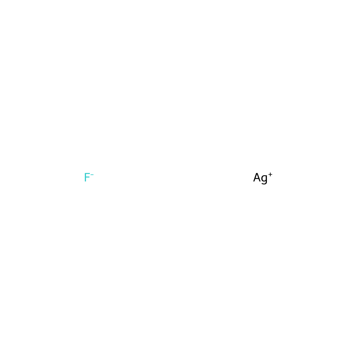 Silver fluoride molecular structure, CAS 7775-41-9