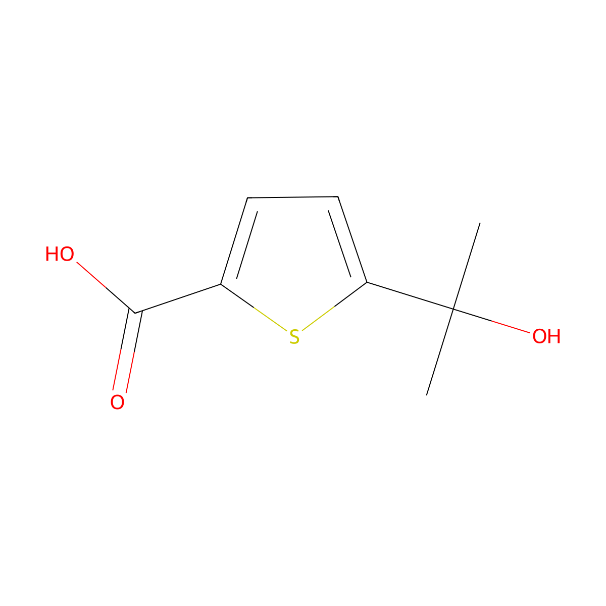 5-(2-Hydroxypropan-2-yl)thiophene-2-carboxylic acid molecular structure, CAS 77756-27-5