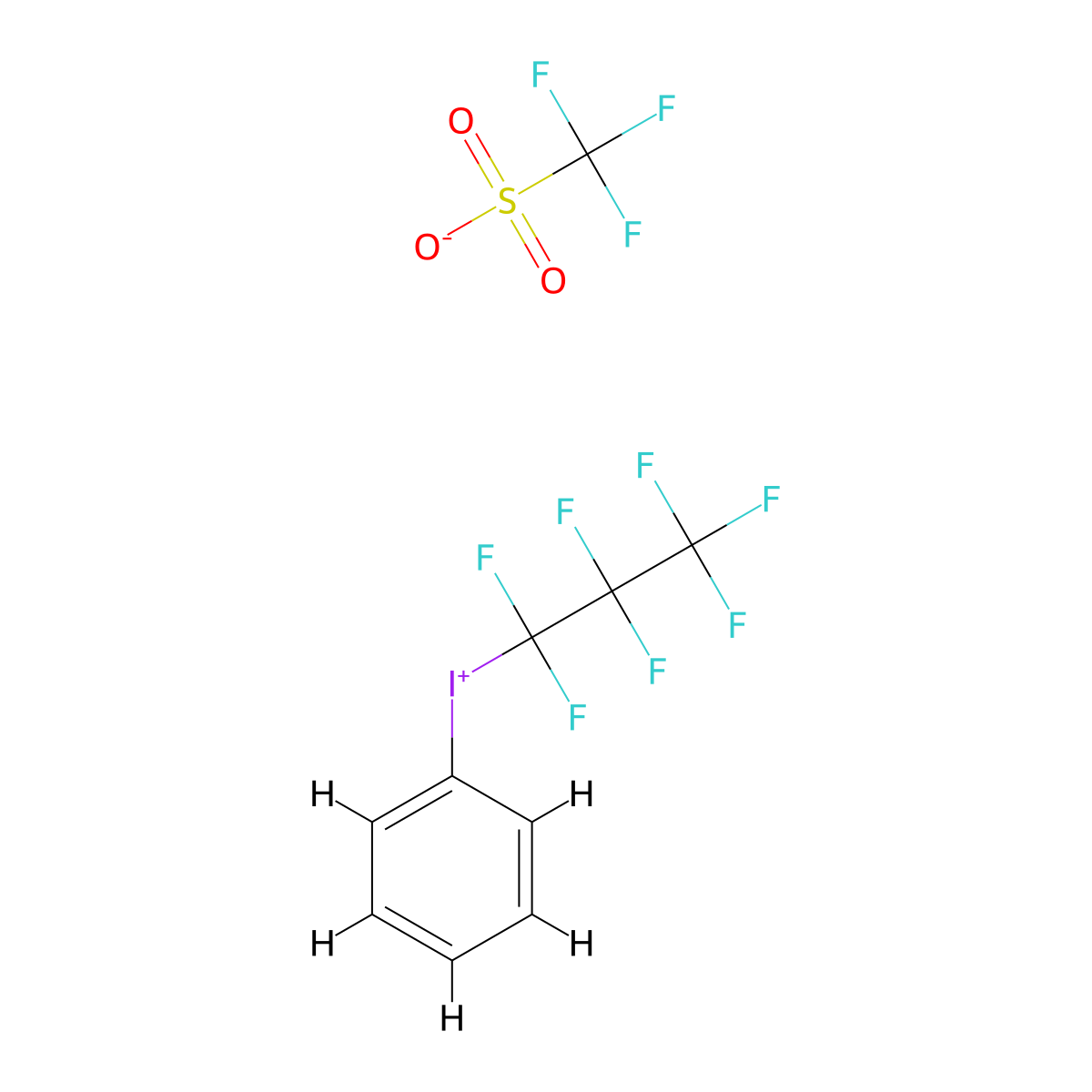 (Perfluoropropyl)phenyliodonium Trifluoromethanesulfonate molecular structure, CAS 77758-79-3