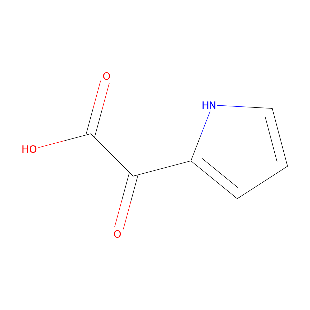 2-oxo-2-(1H-pyrrol-2-yl)acetic acid molecular structure, CAS 77764-48-8