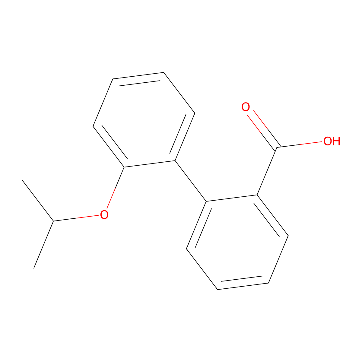2'-(1-Methylethoxy)[1,1'-biphenyl]-2-carboxylic acid molecular structure, CAS 77764-72-8