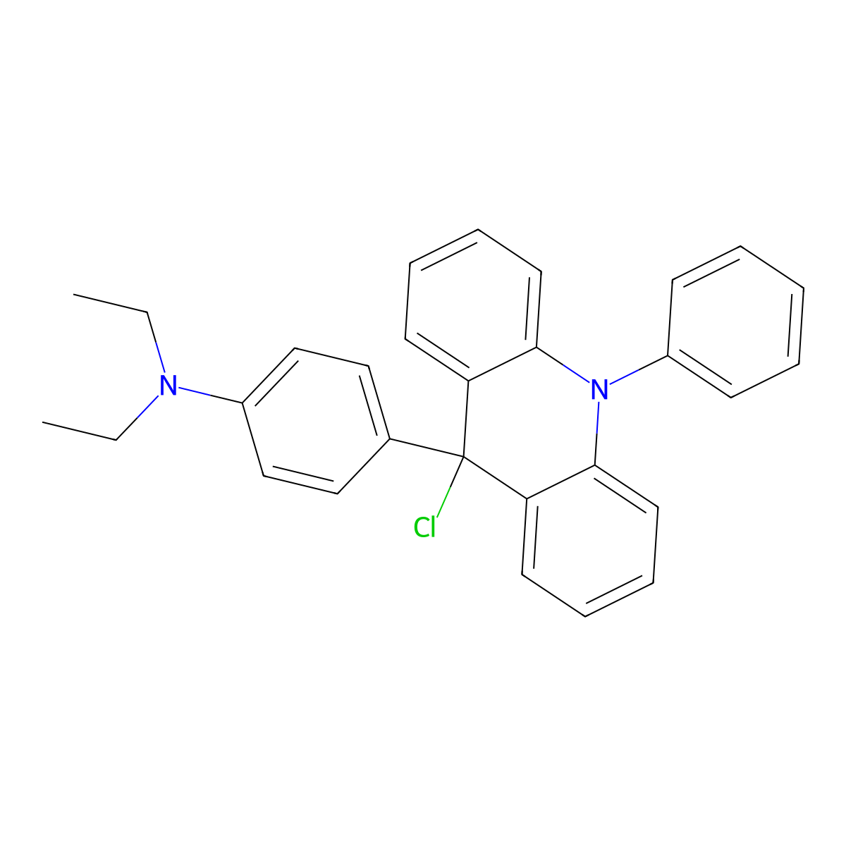 9-Chloro-9-(4-diethylaminophenyl)-10-phenylacridan molecular structure, CAS 77769-31-4