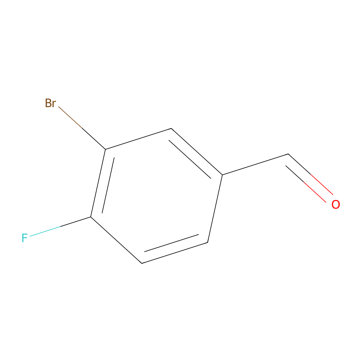 3-Bromo-4-fluorobenzaldehyde molecular structure, CAS 77771-02-9