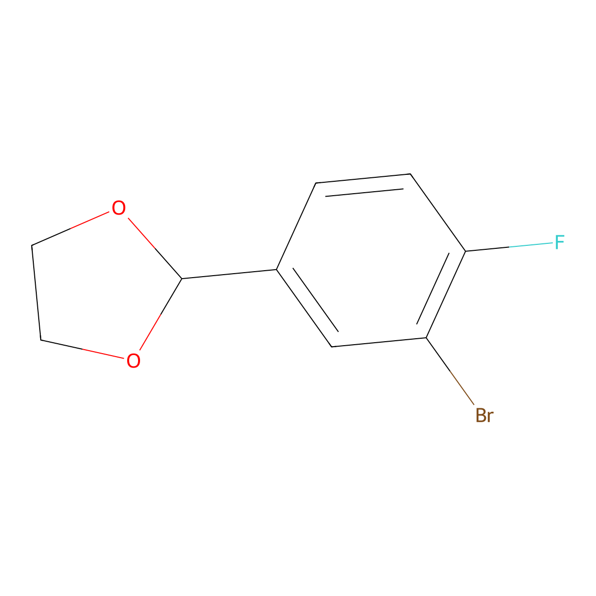 1,3-Dioxolane, 2-(3-bromo-4-fluorophenyl)- molecular structure, CAS 77771-04-1