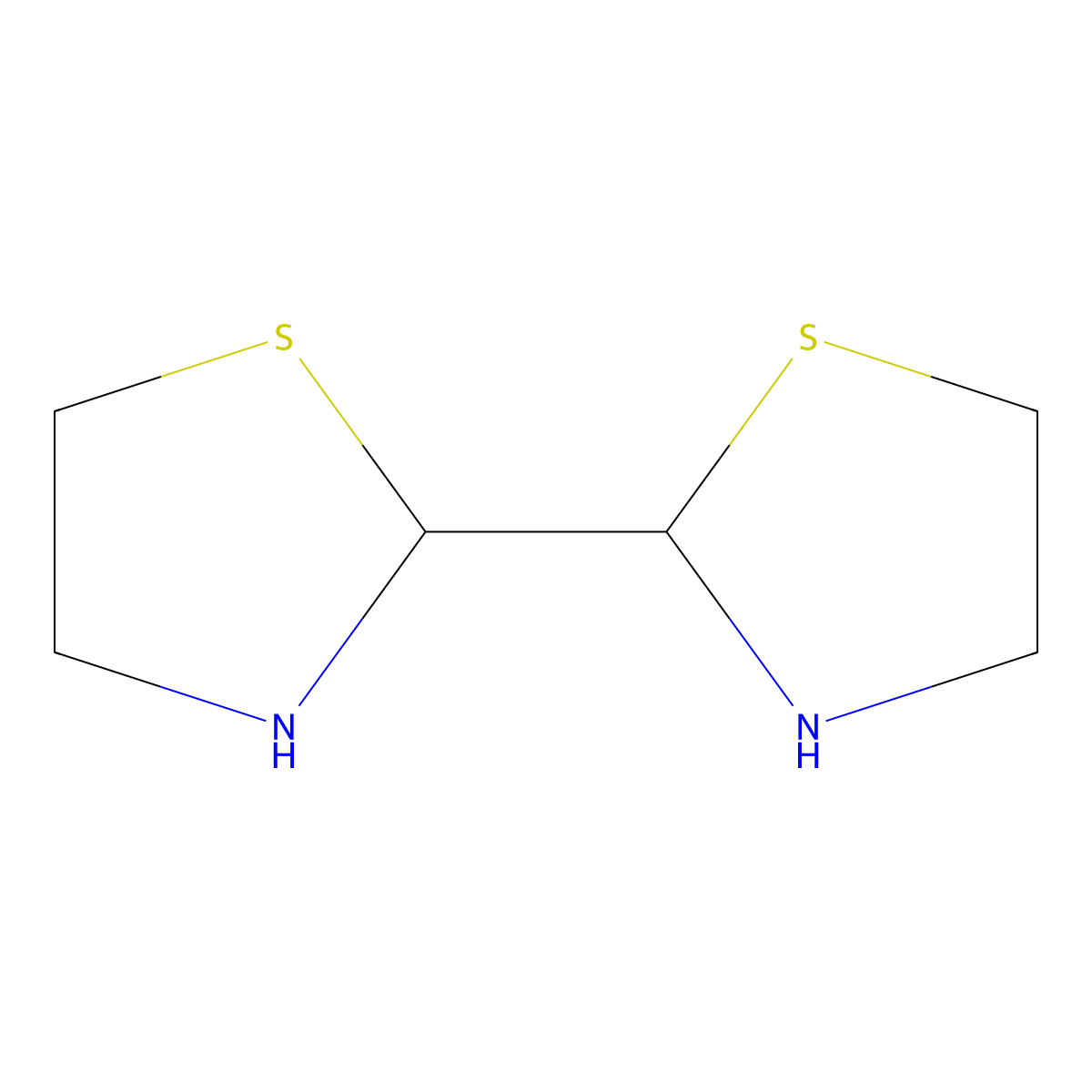 2,2'-Bithiazolidine molecular structure, CAS 77771-20-1