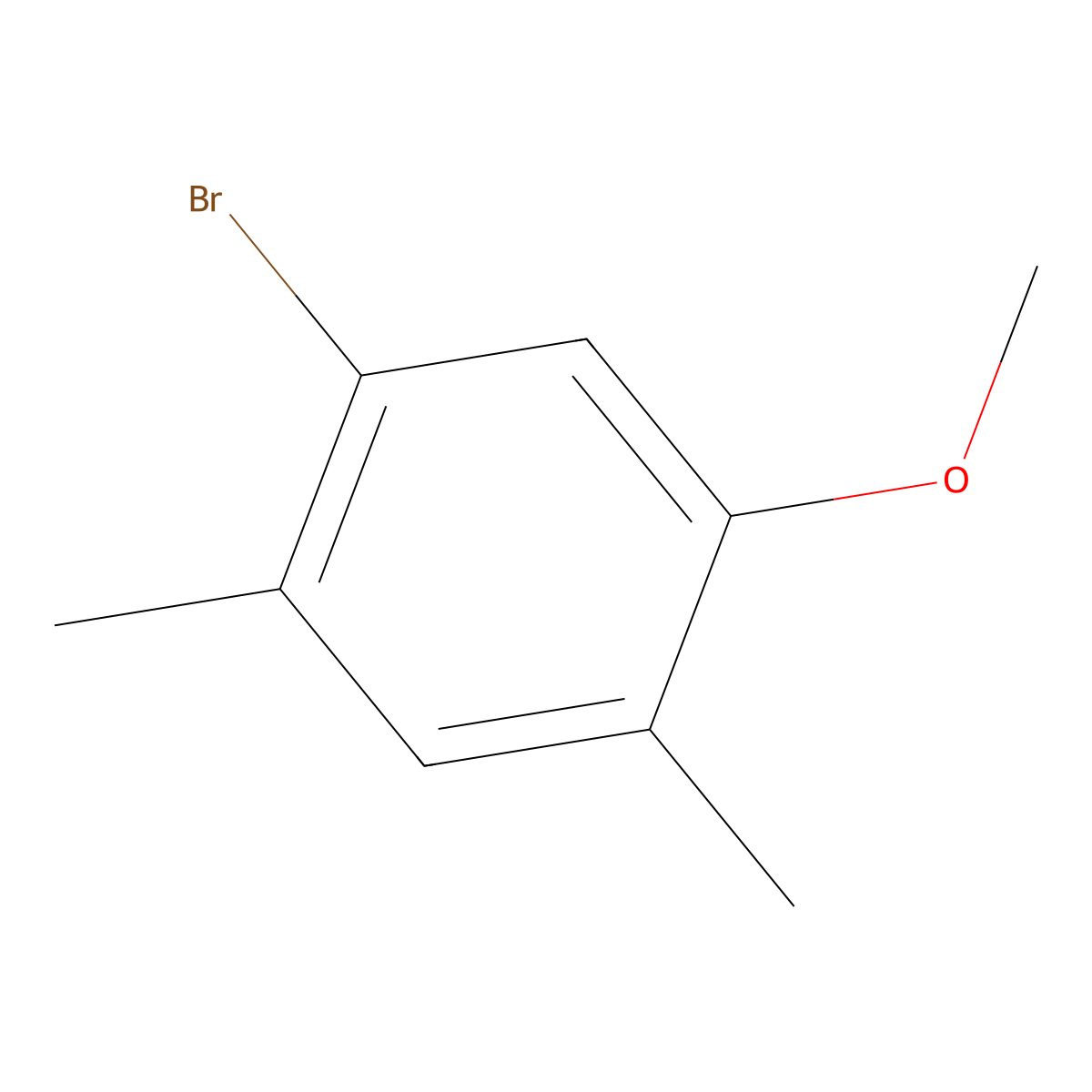 1-Bromo-5-methoxy-2,4-dimethylbenzene molecular structure, CAS 77771-60-9