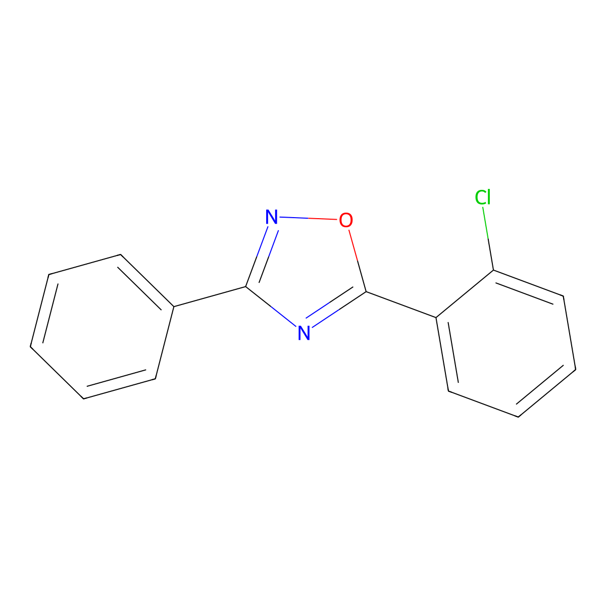 5-(2-Chlorophenyl)-3-phenyl-1,2,4-oxadiazole molecular structure, CAS 77774-27-7