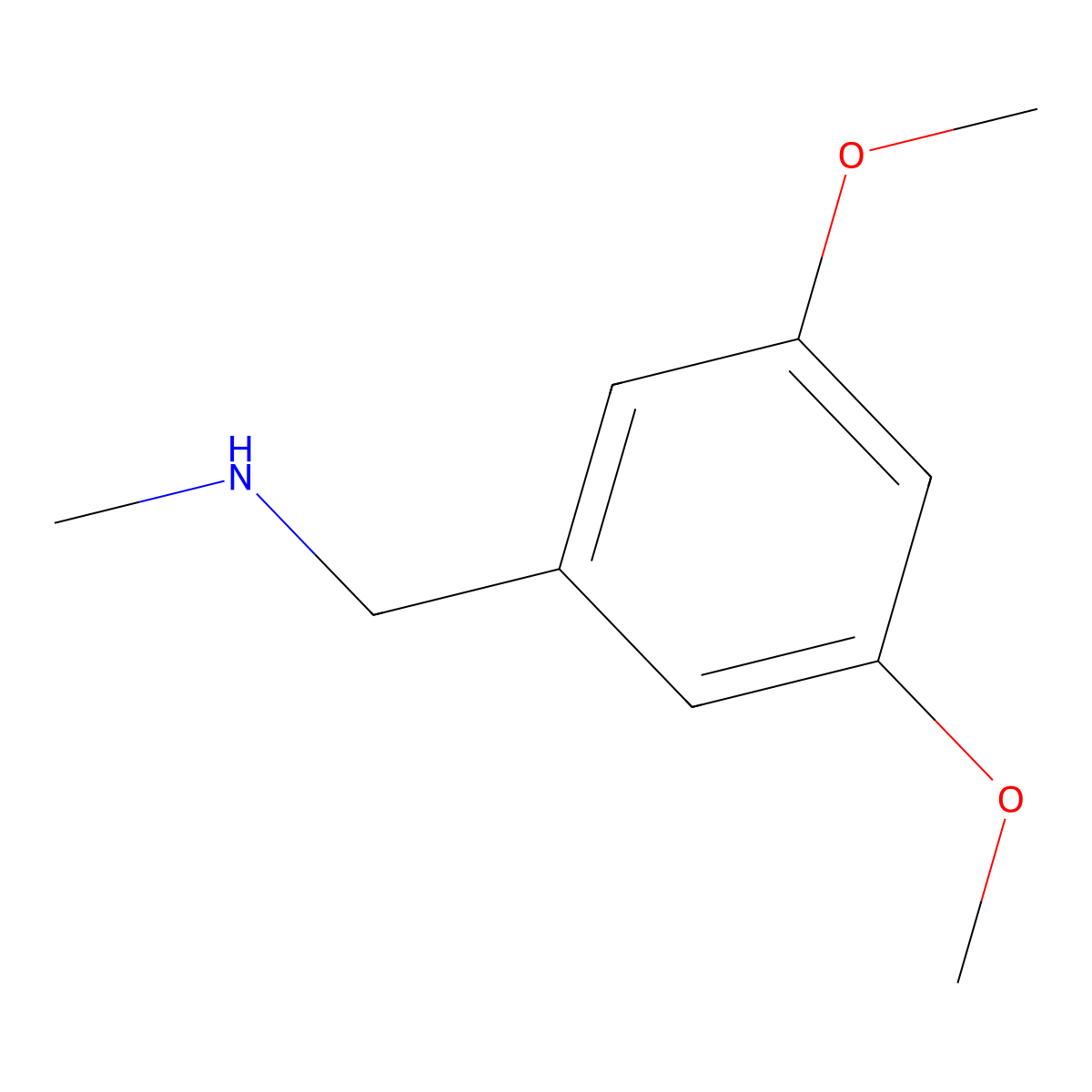 ((3,5-Dimethoxyphenyl)methyl)(methyl)amine molecular structure, CAS 77775-71-4