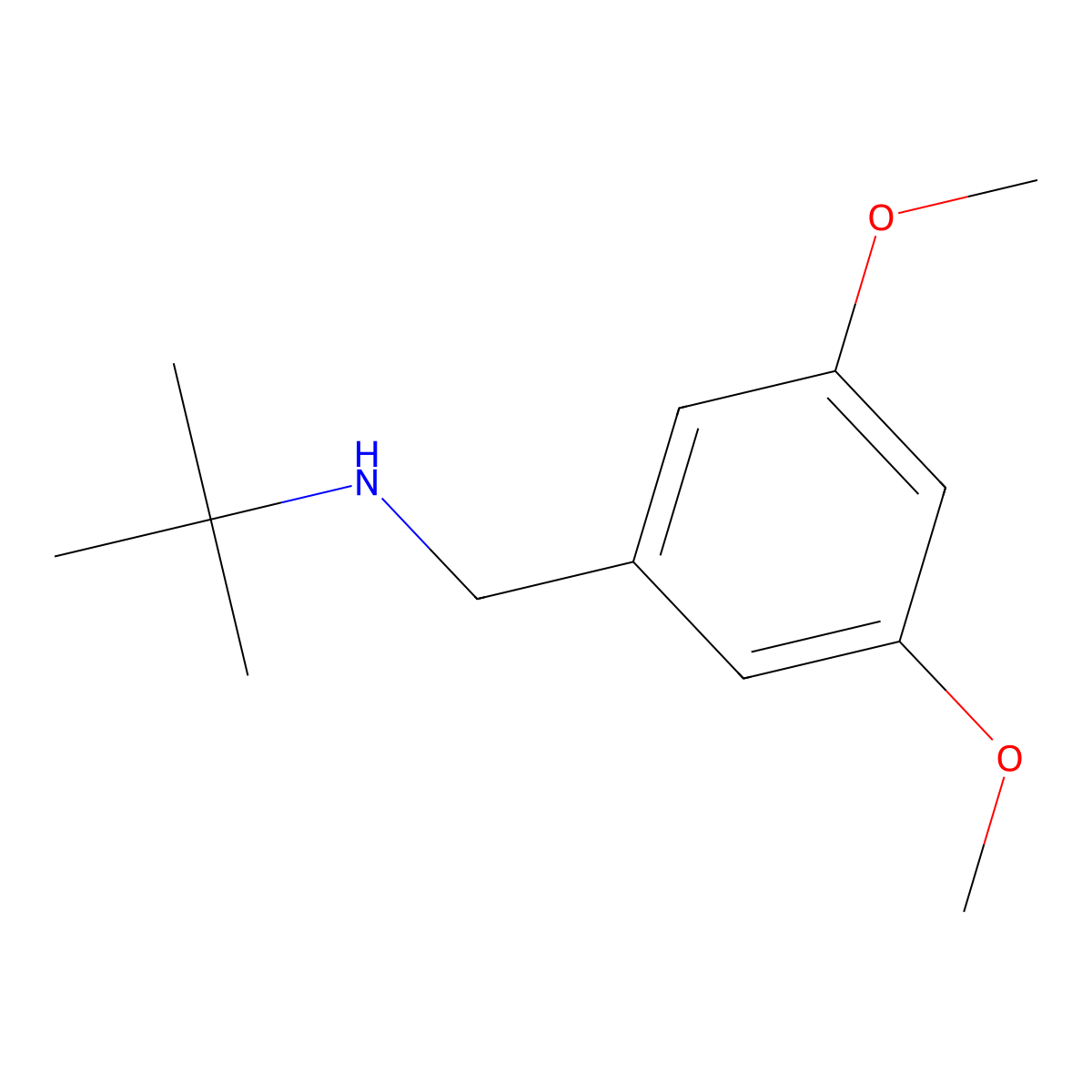 Tert-butyl[(3,5-dimethoxyphenyl)methyl]amine molecular structure, CAS 77775-72-5