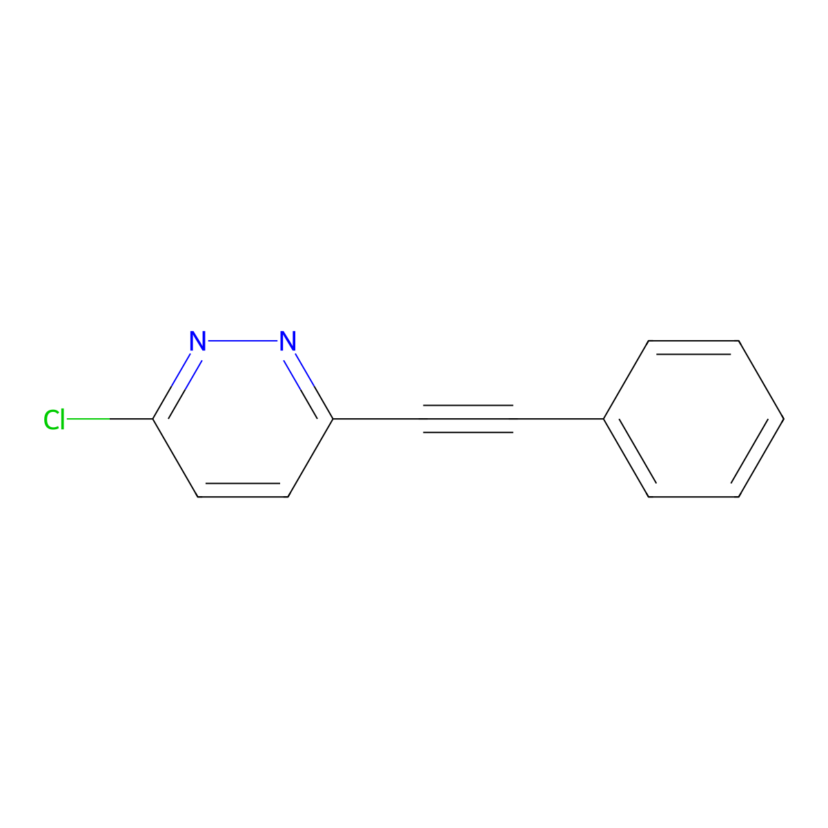 3-Chloro-6-(phenylethynyl)pyridazine molecular structure, CAS 77778-15-5