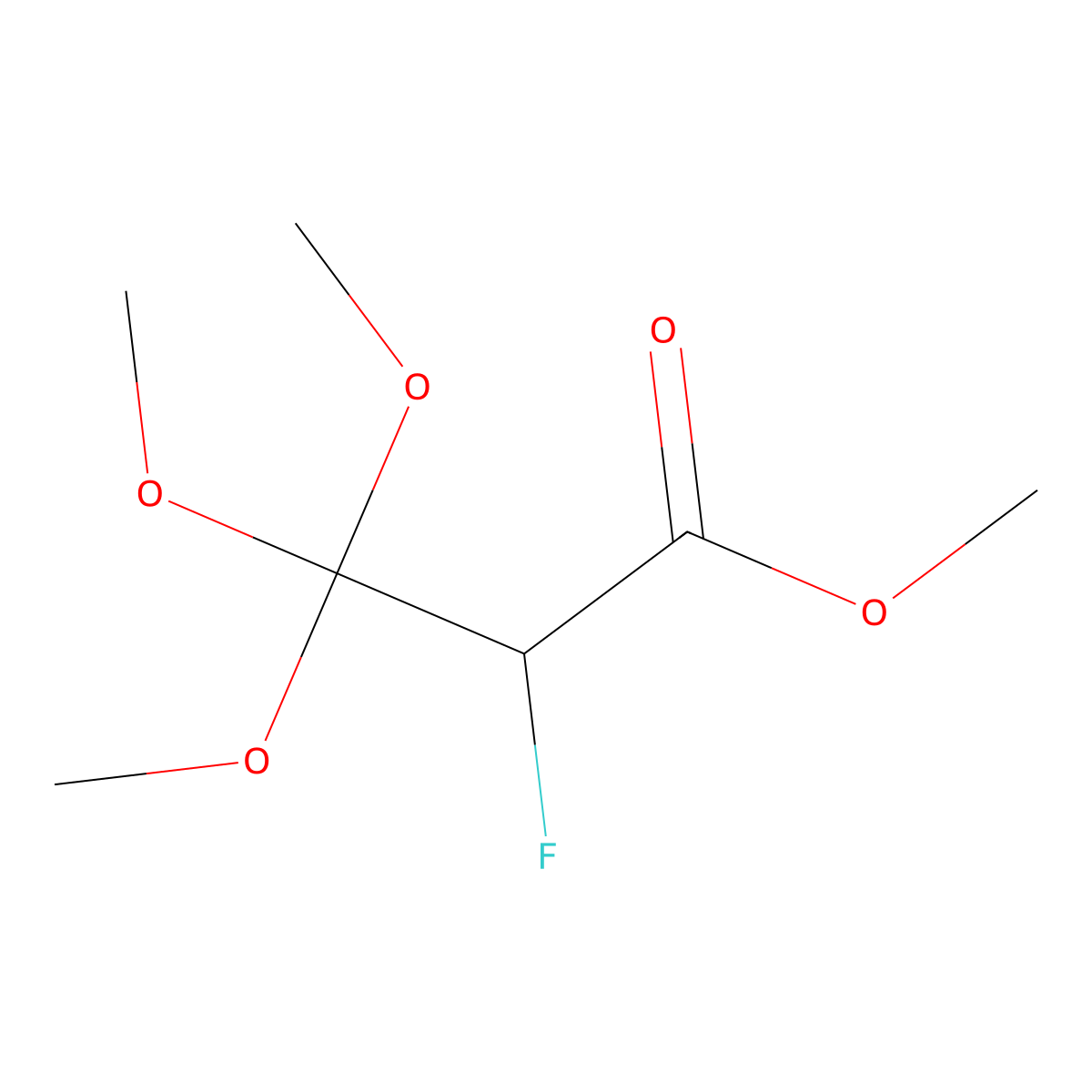 Methyl 2-fluoro-3,3,3-trimethoxypropanoate molecular structure, CAS 77778-66-6