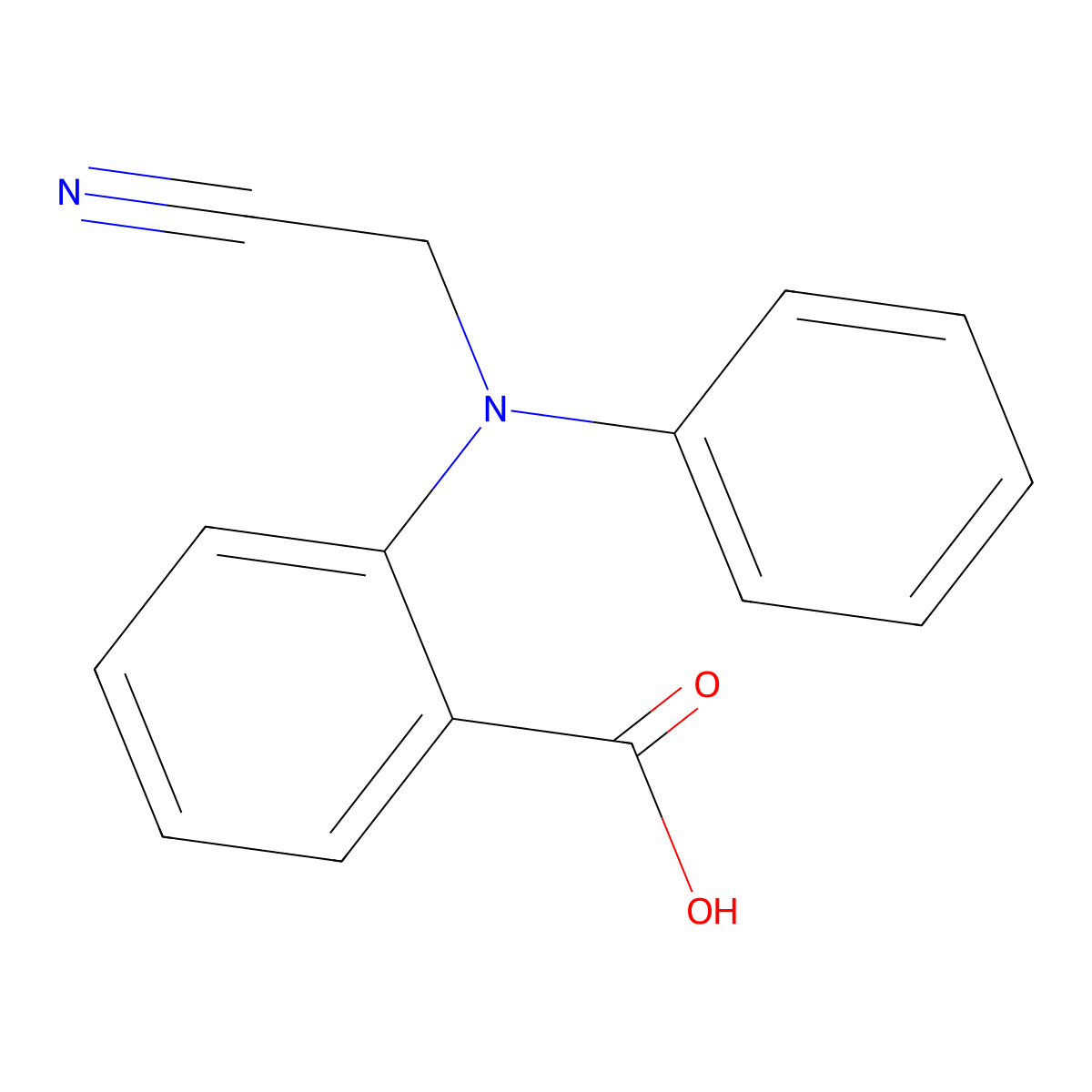 2-[(Cyanomethyl)(phenyl)amino]benzoic acid molecular structure, CAS 77778-87-1