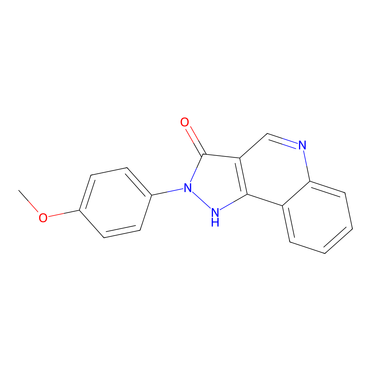 2,5-Dihydro-2-(4-methoxyphenyl)-3H-pyrazolo(4,3-c)quinolin-3-one molecular structure, CAS 77779-50-1