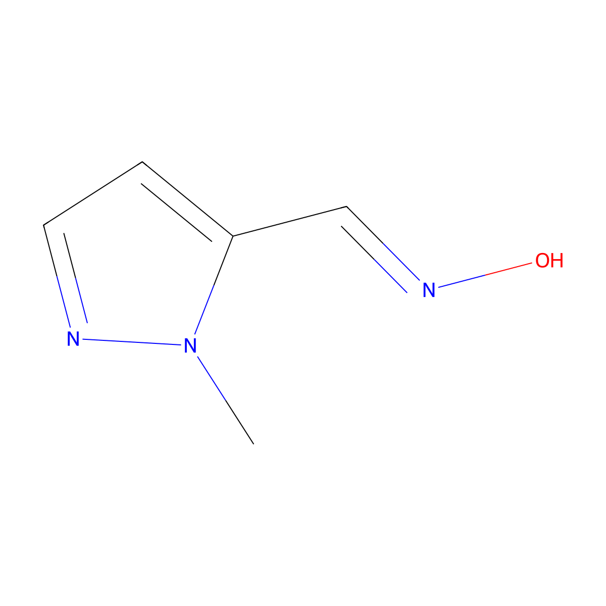 N-[(1-methyl-1H-pyrazol-5-yl)methylidene]hydroxylamine molecular structure, CAS 777790-99-5